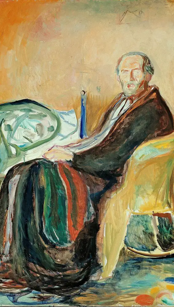 El cuadro &quot;Autorretrato con gripe española&quot; de Edward Munch