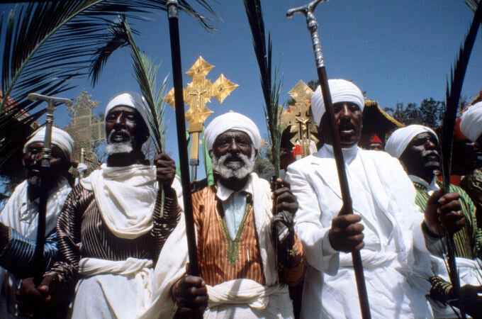 Cristianos etíopes durante la oración. Etiopía afirma ser el primer estado cristiano de la Historia, desde el siglo IV.