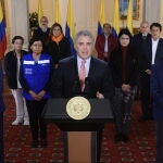 El presidente colombiano, Iván Duque, se dirigió ayer a la nación