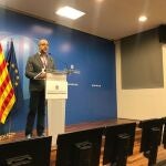 El conseller de Interior, Miquel Buch, en la rueda de prensa telemáticaGENERALITAT22/03/2020