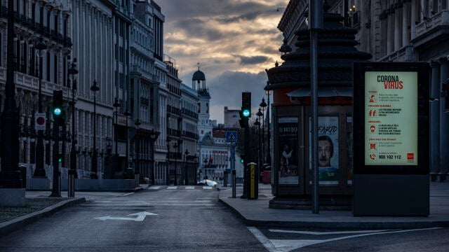 El centro de Madrid, vacío por la crisis sanitaria