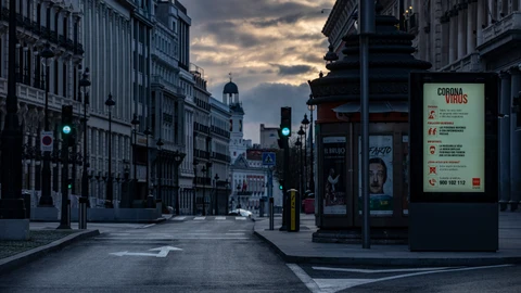 El centro de Madrid, vacío por la crisis sanitaria