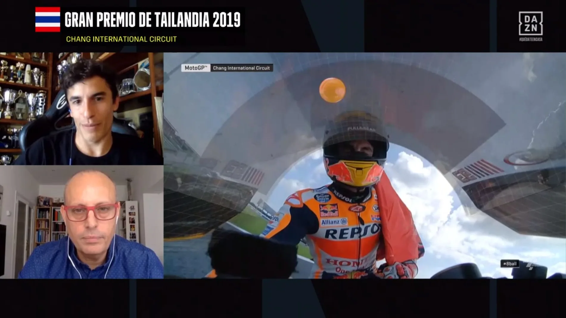Marc Márquez comenta en DAZN la carrera de Tailandia 2019
