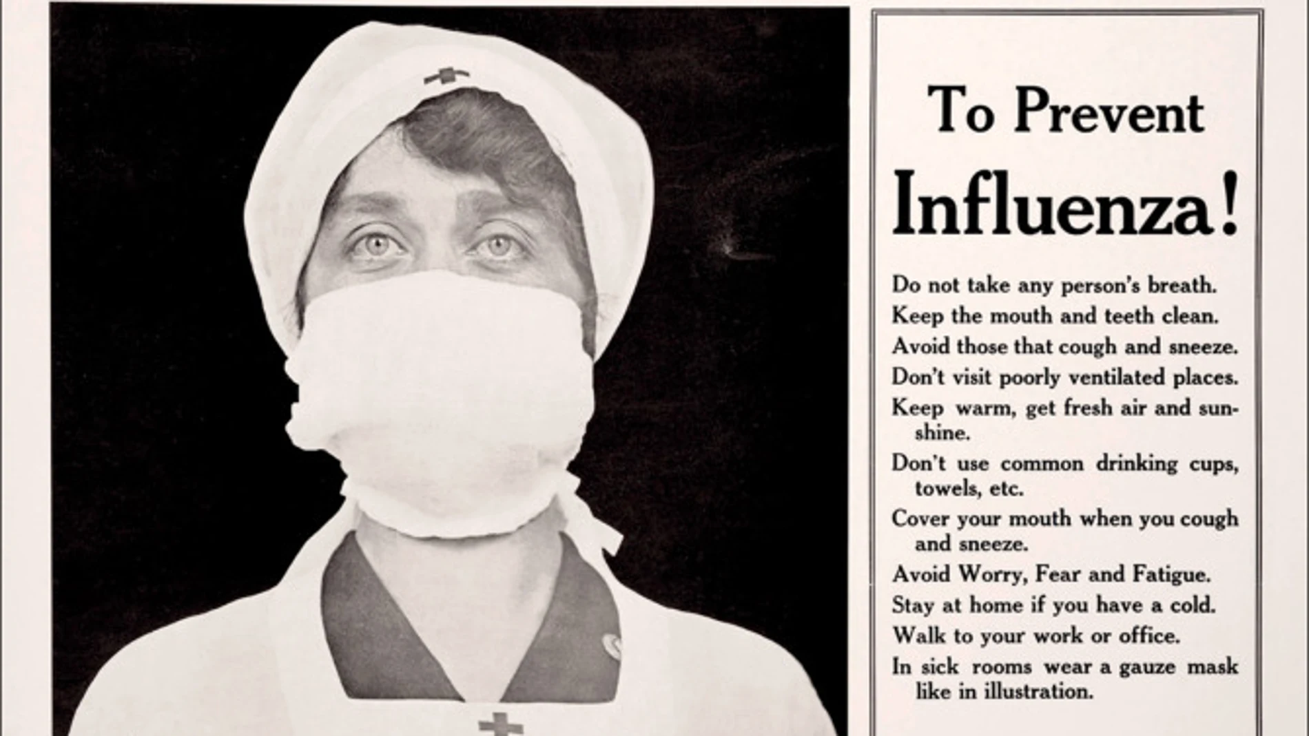 Las recomendaciones contra la gripe eran muy similares a las de ahora