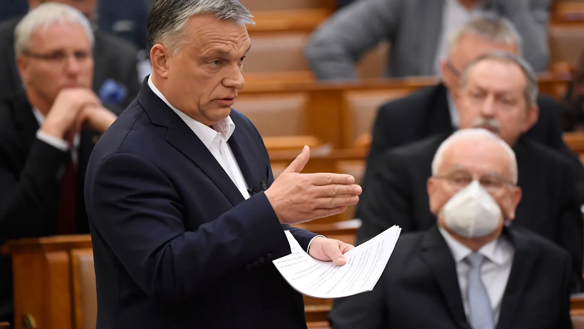Hungarian PM Orban speaks to parliament