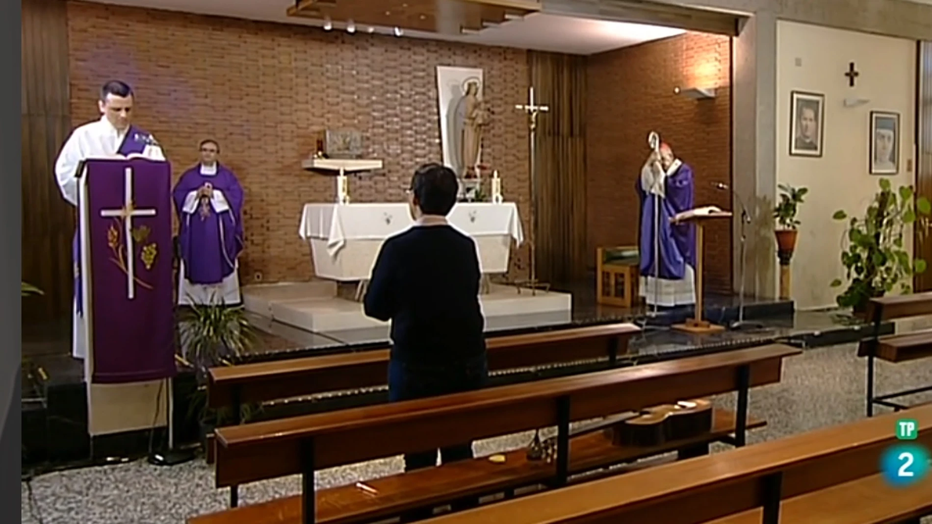 Un momento de la Misa del Señor del pasado 15 de marzo celebrada en la Iglesia de San José de Madrid, con la presencia del arzobispo de Madrid, Carlos Osoro,