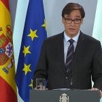 El ministro de Sanidad, Salvador Illa, durante una rueda de prensa