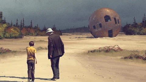 Simon Stålenhag combina en sus obras el entorno rural de Suecia con elementos de ciencia ficción