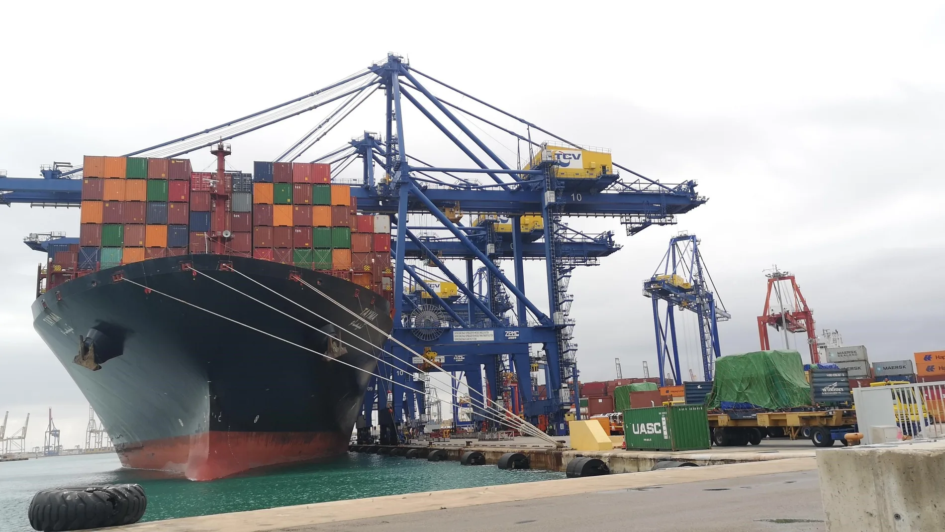 El tráfico de productos de higiene y de alimentación aumenta notablemente en el Puerto de Valencia desde que empezó el estado de alarma