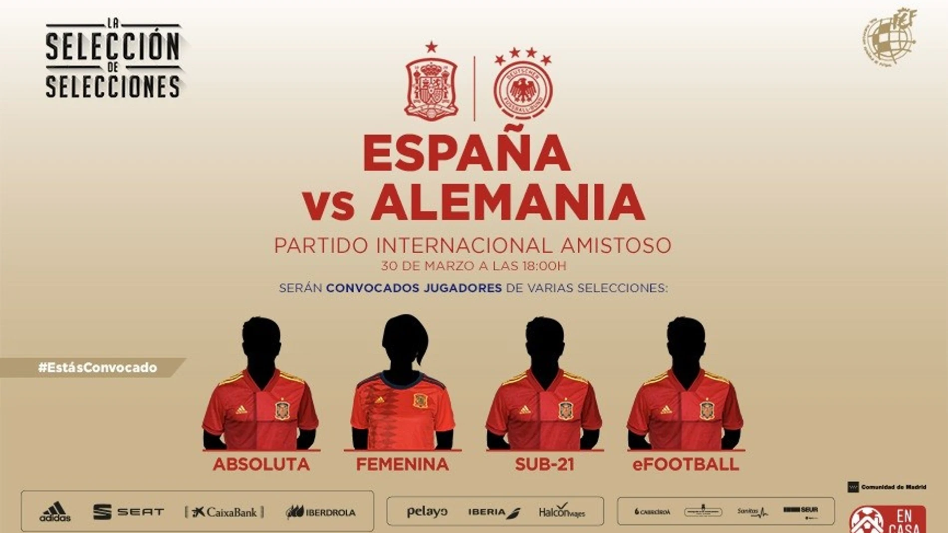 Fútbol.- España y Alemania disputarán un amistoso 'online' con jugadores de distintas selecciones