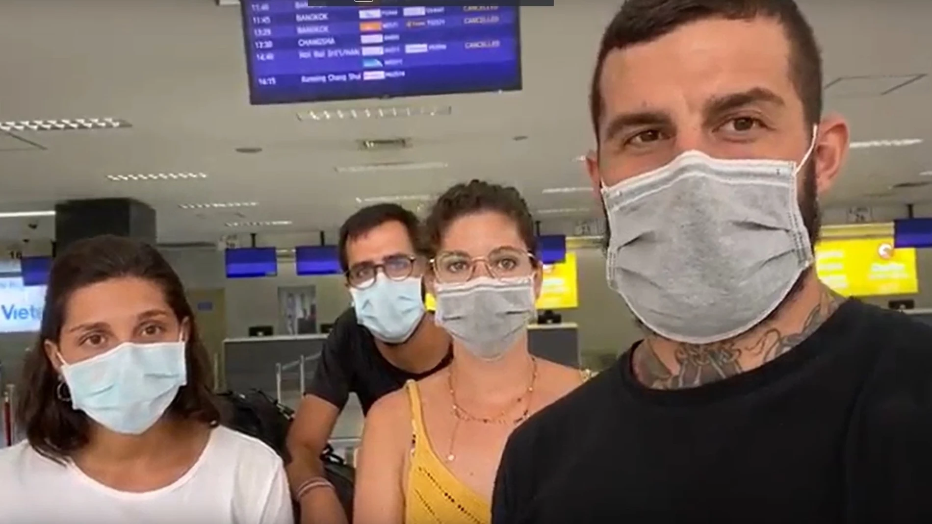 Fragmento del vídeo de enfermeros de Granada atrapados en Laos en crisis del coronavirus