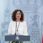María Jesús Montero, ayer en Moncloa, durante la rueda de prensa posterior al Consejo de Ministros
