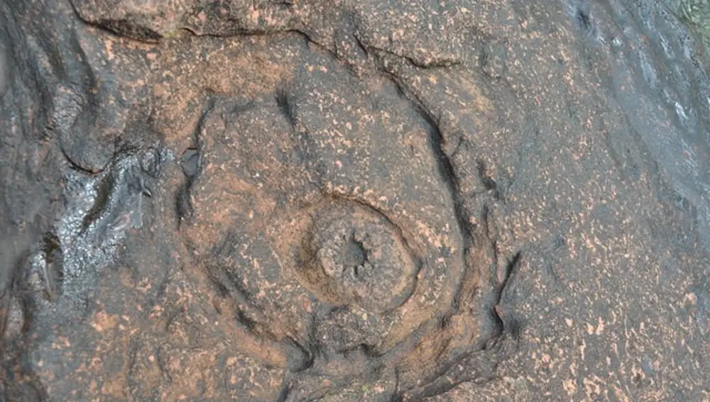 Fulgurita de Corrie datada del Pérmico (Isla de Arrán, Escocia)