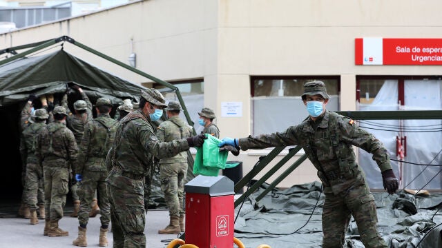 El Ejército de Tierra montó un hospital de campaña en el Gregorio Marañón de Madrid durante el estado de alarma