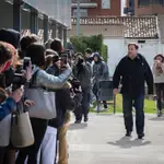 El líder de ERC, Oriol Junqueras, condenado a 13 años de cárcel por sedición y malversación en la sentencia del &#39;procés&#39;, en unmomento de su llegada al campus de la UVic-UCC en la localidad barcelonesa de Manresa.