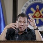 El presidente filipino, Rodrigo Duterte, durante una conferencia de prensa
