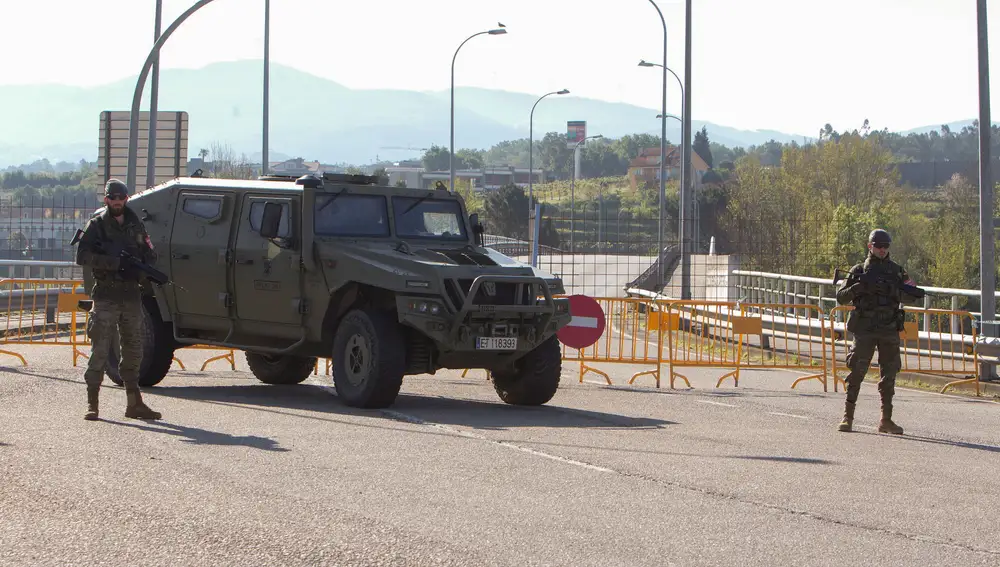 Militares en la frontera con Portugal en Pontevedra