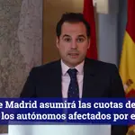 La Comunidad de Madrid asumirá las cuotas de marzo y abril de los autónomos afectados por el Covid-19