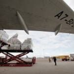 Primer avión que aterriza en Madrid de los dos que traerán material adquirido en China por la Comunidad de MadridCOMUNIDAD DE MADRID02/04/2020