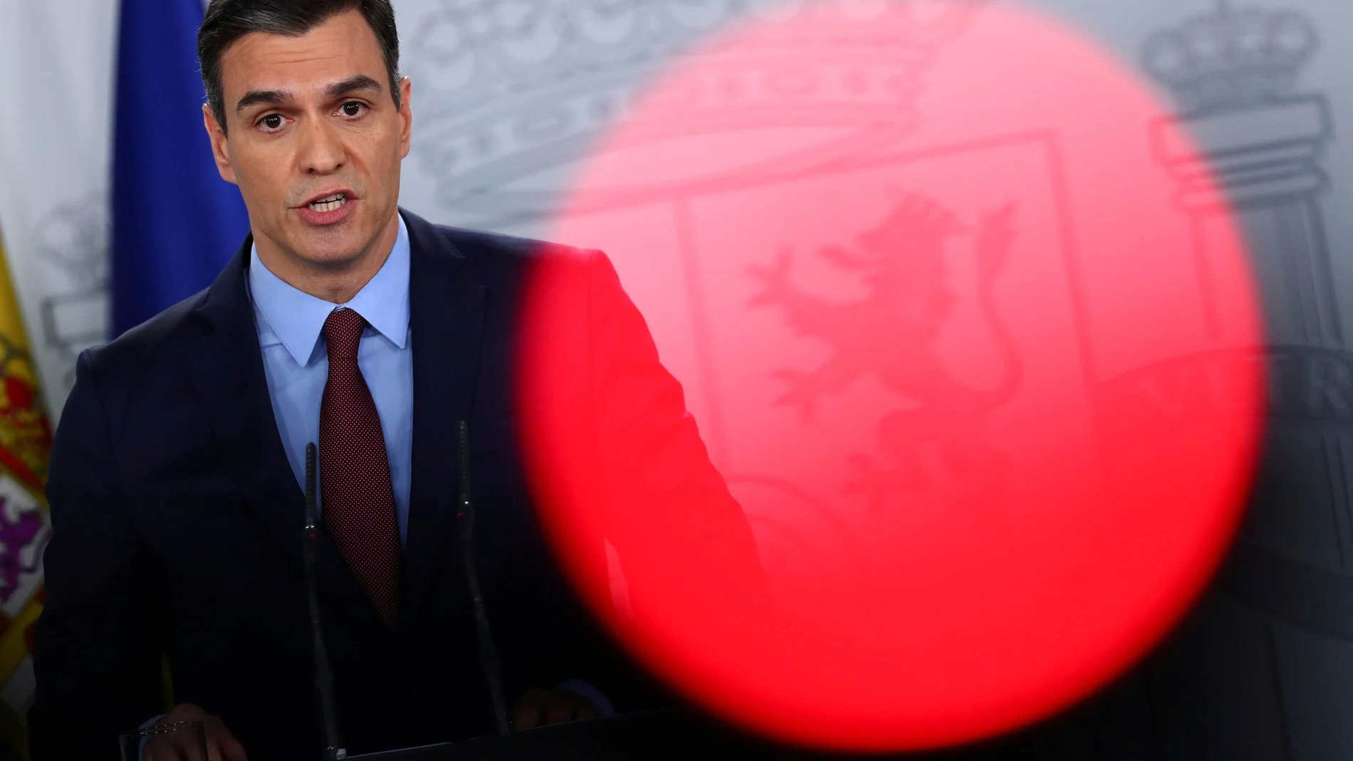 FILE PHOTO: Spanish Prime Minister Pedro Sanchez speaks during a news conference after taking part in a conference call with European leaders at the Moncloa Palace in Madrid, Spain March 10, 2020. REUTERS/Sergio Perez/File Photo
