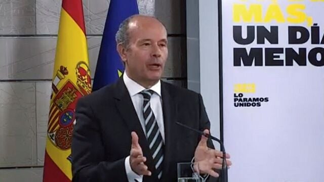 El ministro de Justicia, Juan Carlos Campo, durante su comparecencia por la crisis sanitaria del coronavirus