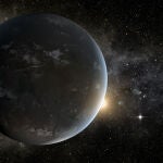 Impresión artística de K2-141b, un exoplaneta cuya densidad sugiere que entre el 30% y el 50% de su masa corresponde a su enorme núcleo metálico.