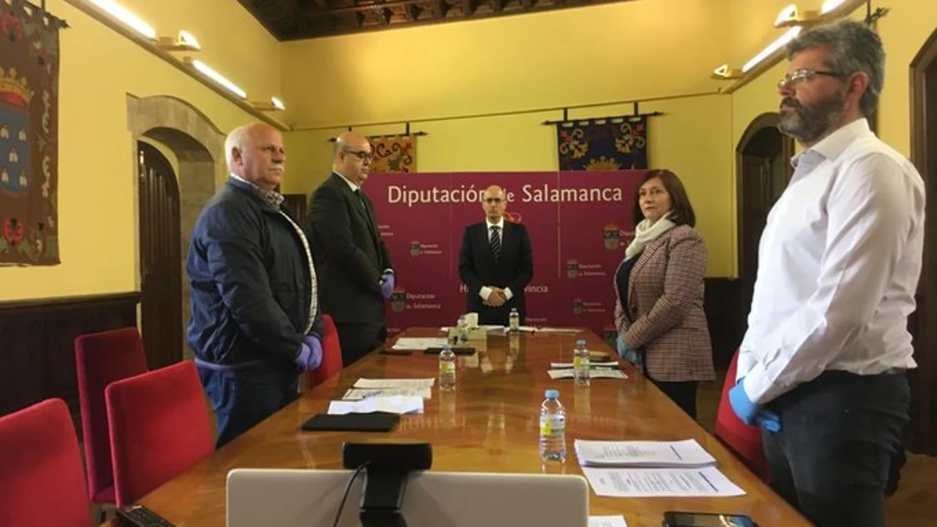 Javier Iglesias preside el pleno telemático de la Diputación de Salamanca que contó de manera presencial con un representante de cada de uno de los grupos