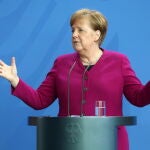Merkel el pasado día 9 en una de sus últimas comparecencias sobre la crisis del coronavirus