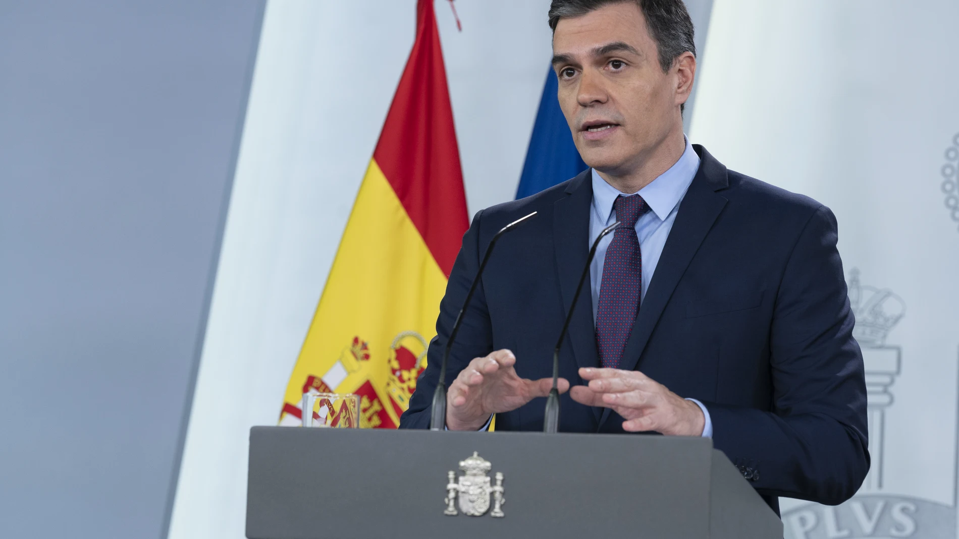 Rueda de prensa de Pedro Sánchez tras la videoconferencia con los presidentes autonómicos