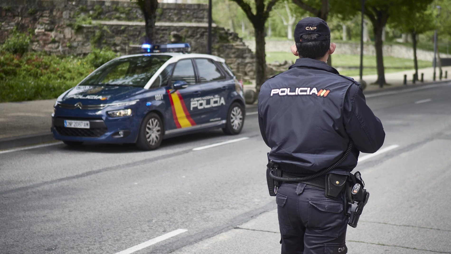 Controles de la Policía Nacional en Pamplona