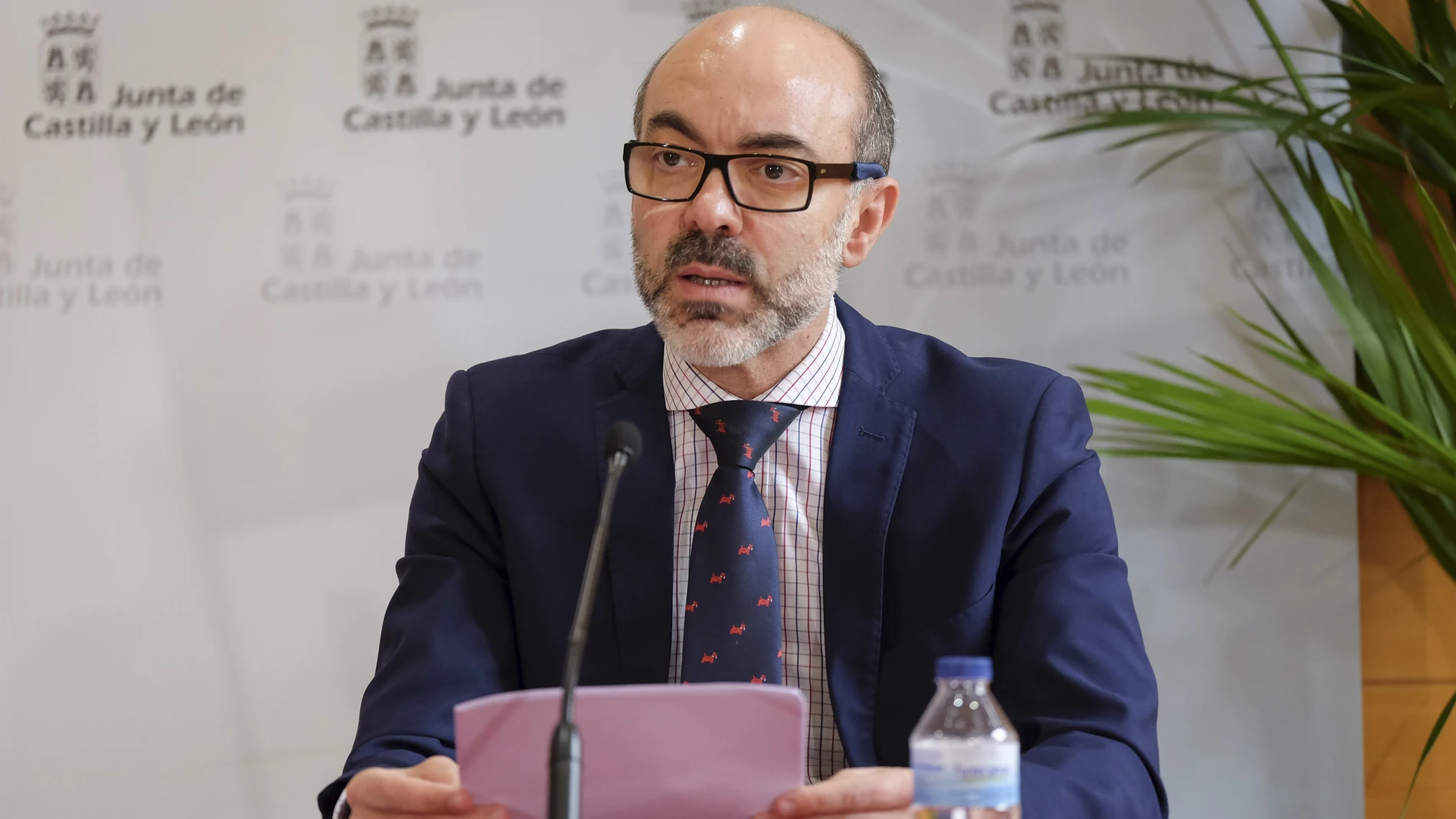 El consejero de Cultura y Turismo, Javier Ortega, durante su comparecencia en la rueda de prensa