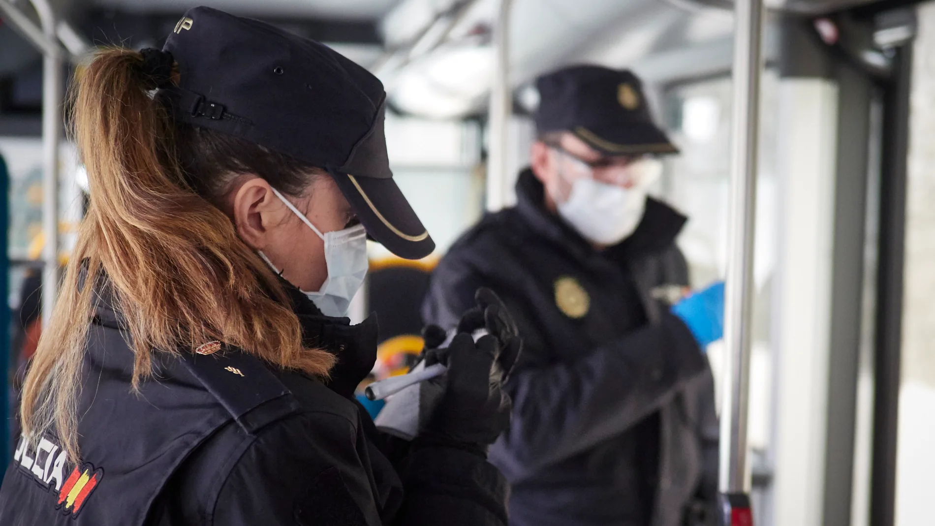 Controles de la Policía Nacional en Pamplona