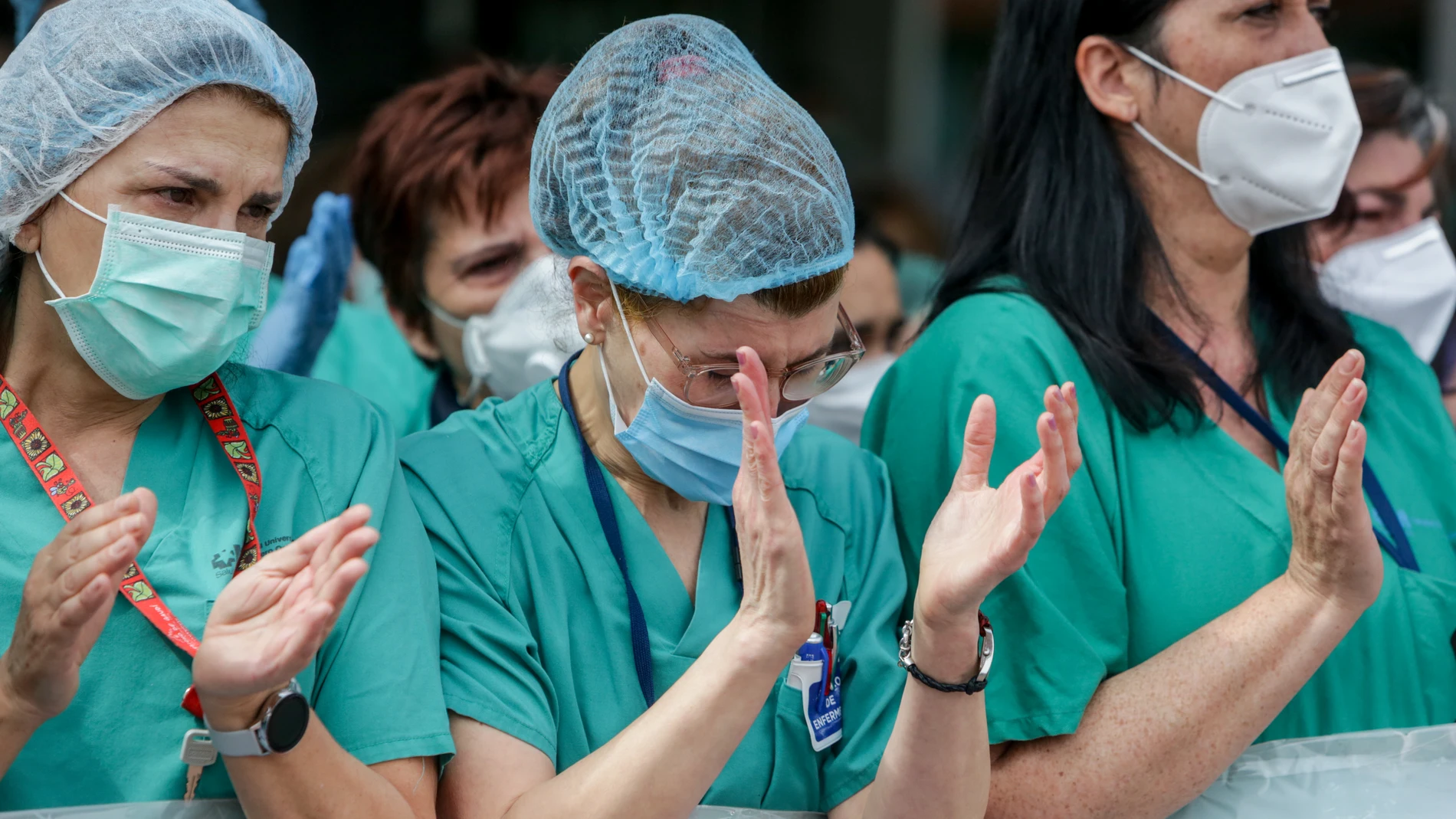 Homenaje en el Hospital Severo Ochoa de Leganés al enfermero fallecido por Covid-19