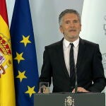 El ministro del Interior, Fernando Grande-Marlaska, en una comparecencia por la pandemia del coronavirus