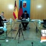 Videoconferencia del presidente de la Región de Murcia, Fernando López Miras, con los portavoces parlamentarios