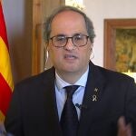 El presidente de la Generalitat, Quim Torra, en rueda de prensa telemática con medios internacionales.EUROPA PRESS16/04/2020
