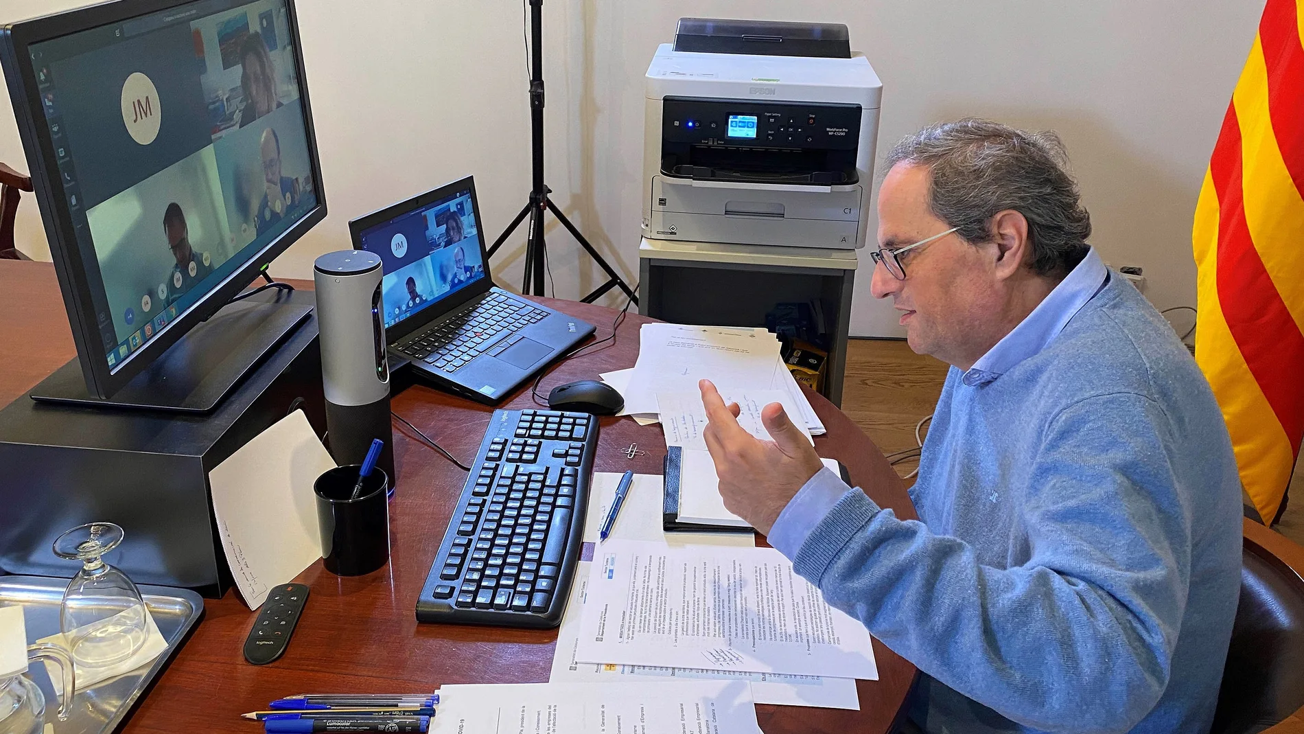 El president Quim Torra se reúne por videoconferencia con sector turístico