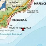 Localización del epicentro de un terremoto de 3,5 grados de magnitud frente a la costa de Fuengirola (Málaga)