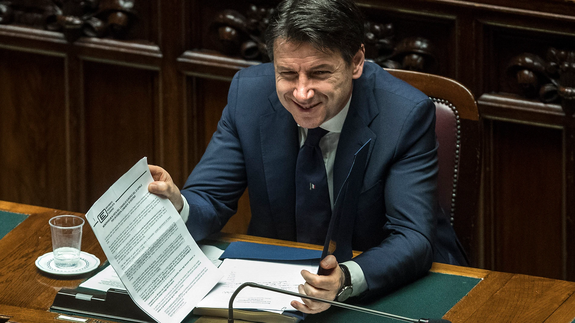 El primer ministro italiano, Giuseppe Conte, en una sesión parlamentaria el pasado martes