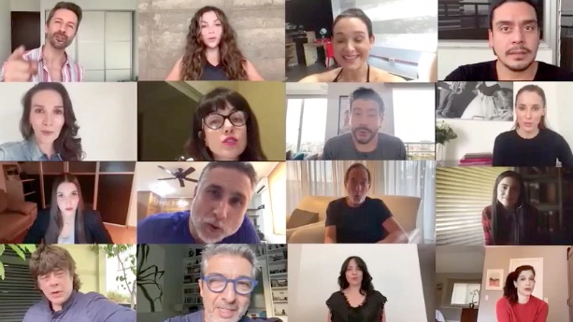 Artistas españoles e iberoamericanos agradecen en un vídeo que el público se quede en casa
