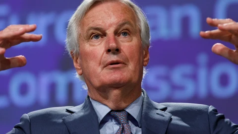 El negociador jefe de la Unión Europea para el Brexit, Michael Barnier, en una de sus últimas ruedas de prensa antes del confinamiento