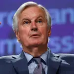 El negociador jefe de la Unión Europea para el Brexit, Michael Barnier, en una de sus últimas ruedas de prensa antes del confinamiento