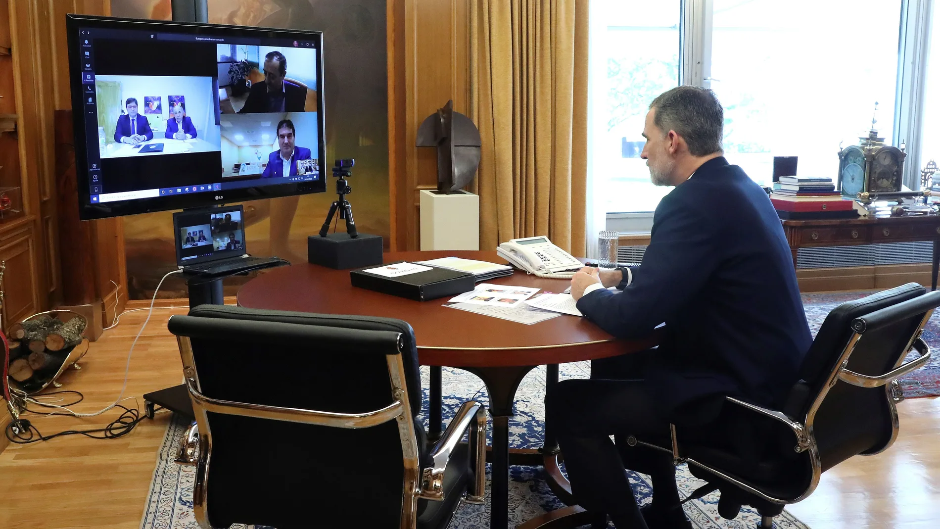 Videoconferencia del rey Felipe VI