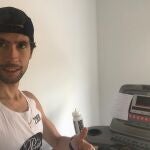 Javi Guerra, durante su entrenamiento en casa en los casi dos meses de confinamiento