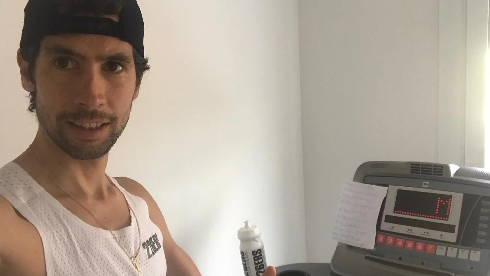 Javi Guerra, durante su entrenamiento en casa en los casi dos meses de confinamiento
