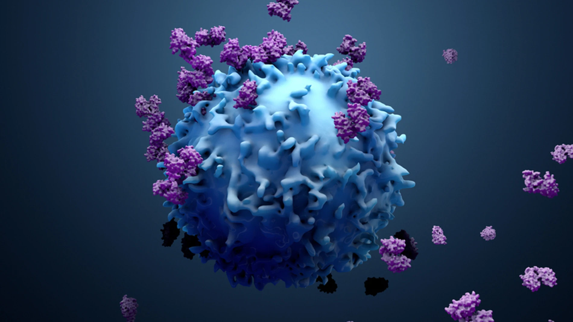 Ilustración 3d en la que se muestran los anticuerpos uniéndose a un patógeno