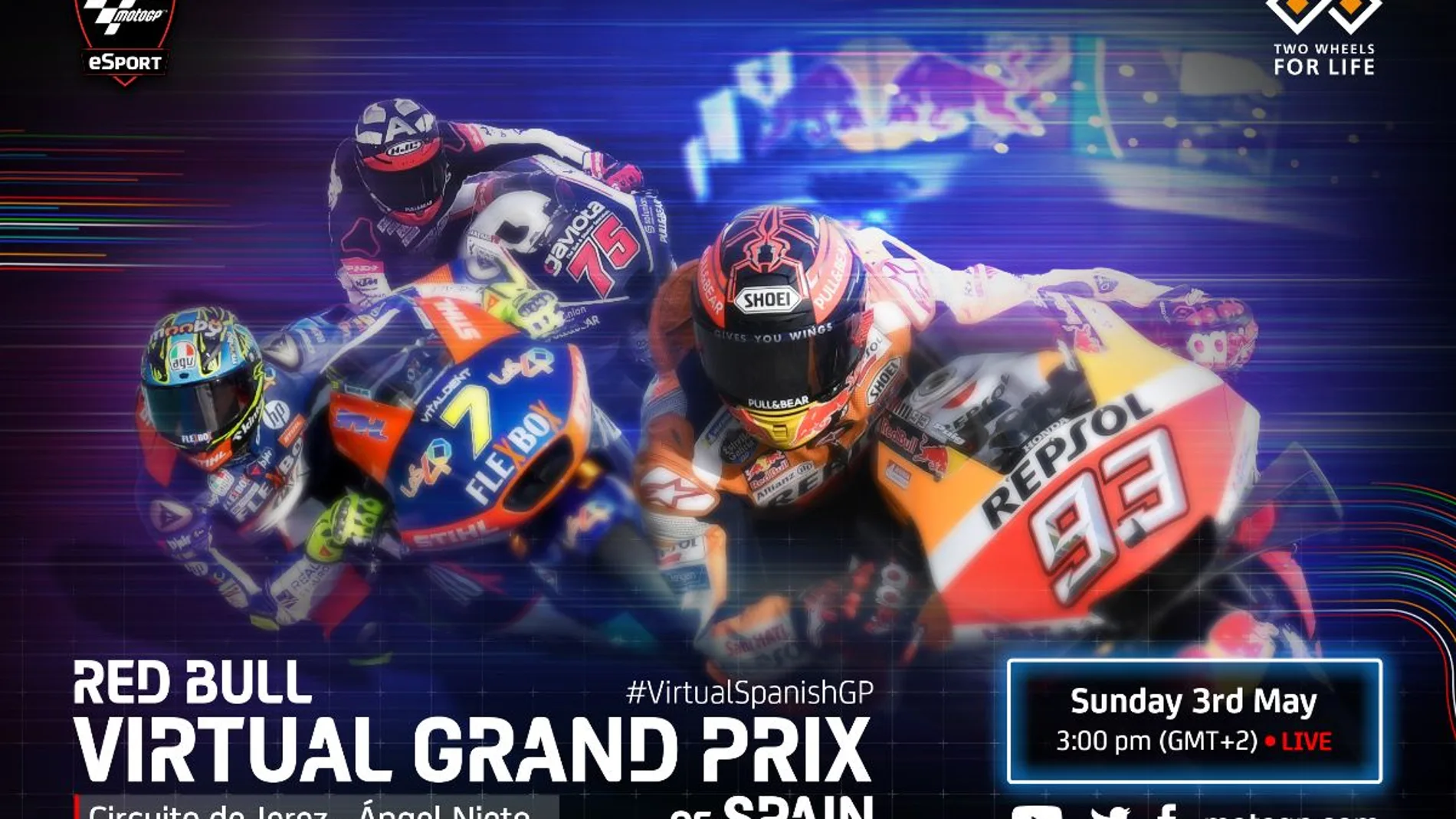 Cartel del GP de España Virtual este domingo 3 de mayo