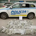 Marihuana requisada por la Policía Municipal de Madrid con la inscripción &#39;Coronavirus&#39;.POLICÍA MUNICIPAL DE MADRID27/04/2020