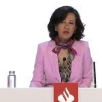 La presidenta de Banco Santander, Ana Botín, durante la junta general de accionistas del banco 2020, celebrada en Madrid y retransmitida telemáticamente.EUROPA PRESS03/04/2020
