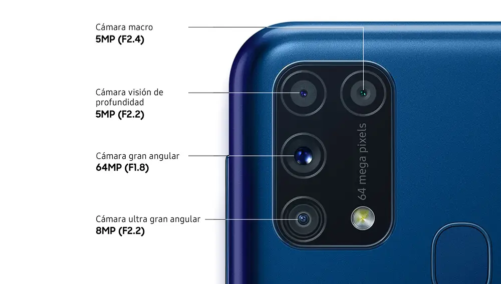 Samsung Galaxy M31 tiene una lente macro de 5MP para primeros planos de los objetos